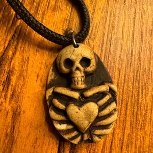 Skeleton heart necklace